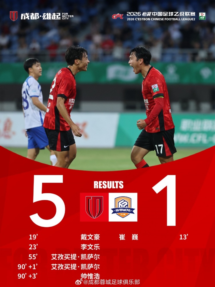 成都蓉城B队5-1厦门飞鹭 艾孜买提梅开二度